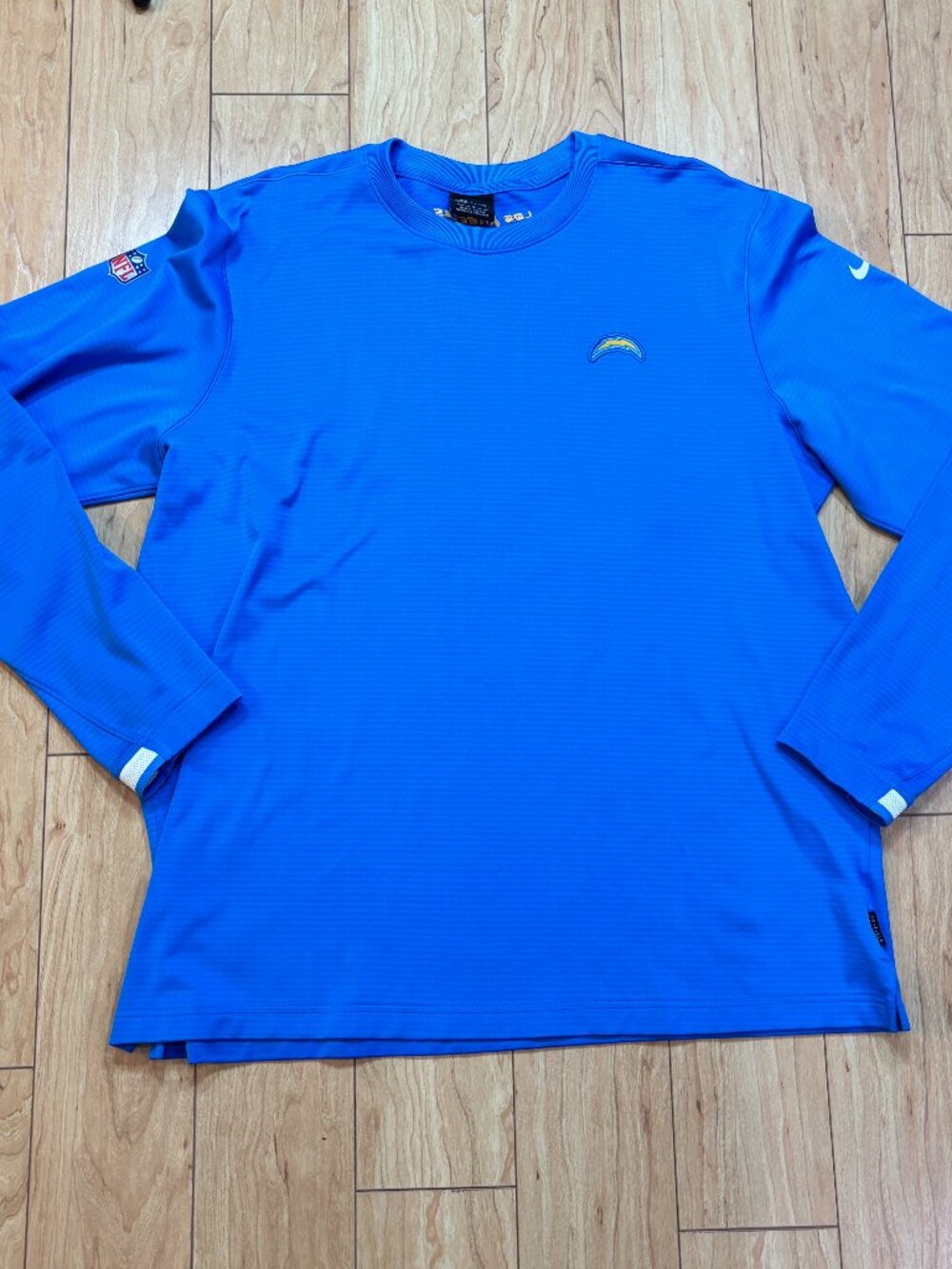 Nike Los Angeles Chargers NFL Lightweight Crewneck Fleece Long Sleeve Blue Sz XL